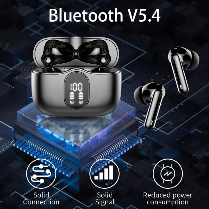 Auriculares inalámbricos, Auriculares Bluetooth 5.4 con graves esté...