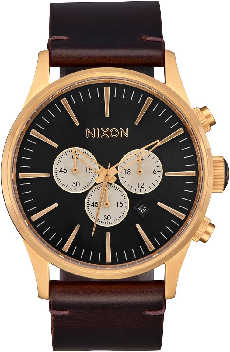NIXON Sentry Chrono Leather A405 - Reloj cronógrafo analógico