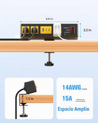 Protector de sobretensiones de abrazadera de escritorio USB