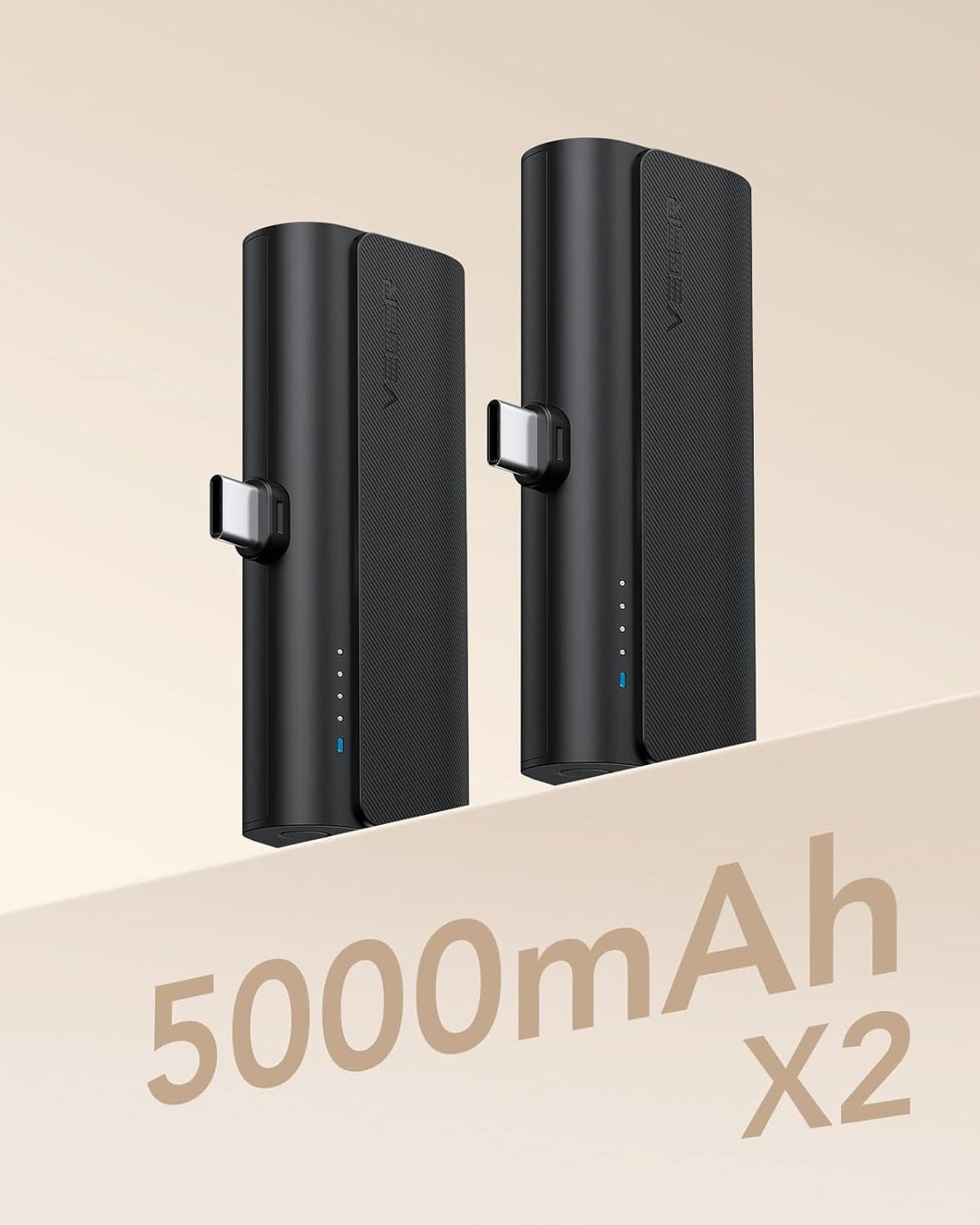 VEGER 2 paquetes de cargadores portátiles USB C pequeños, batería d...