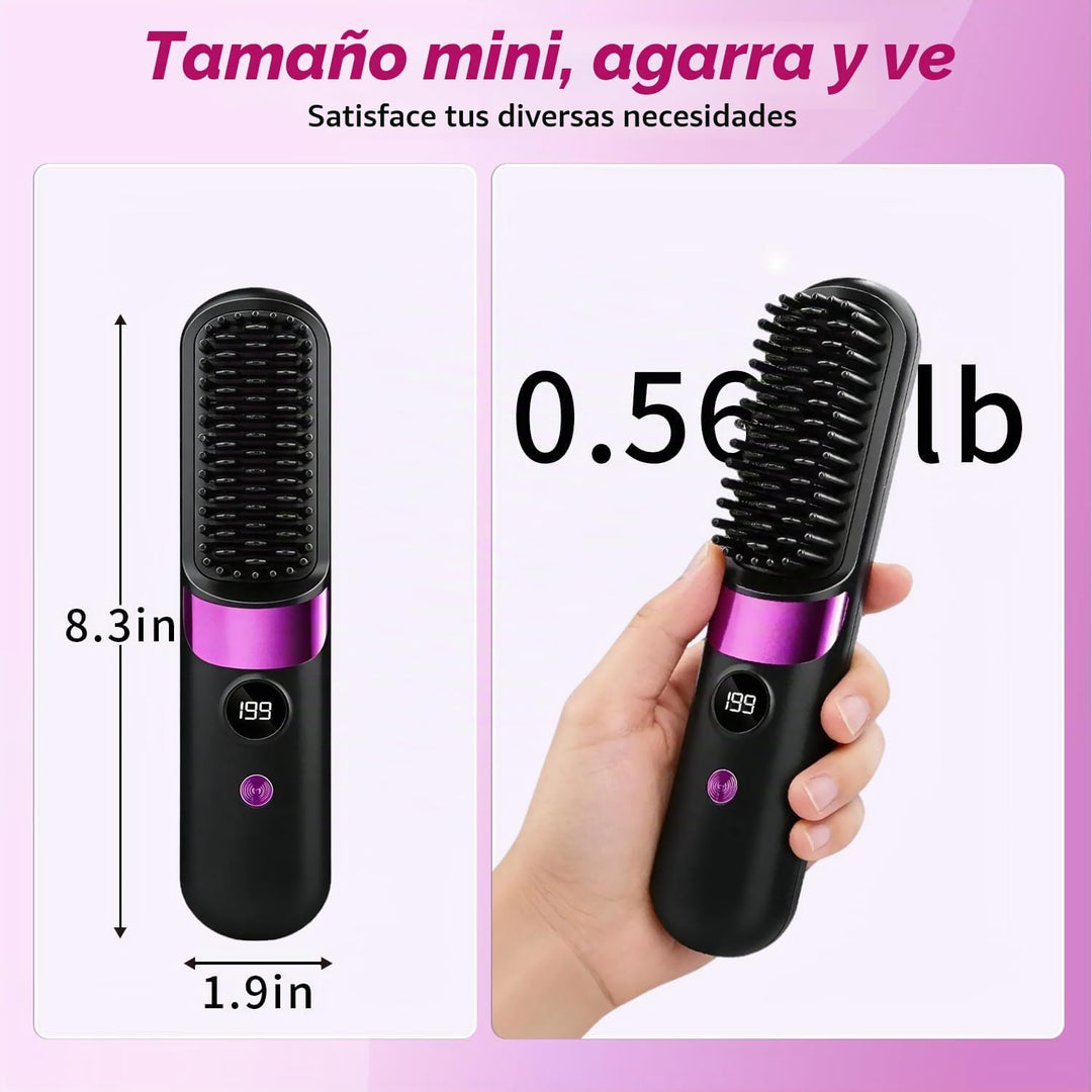 Go Brush Pro - Cepillo alisador de pelo inalámbrico, 3 en 1, cepill...