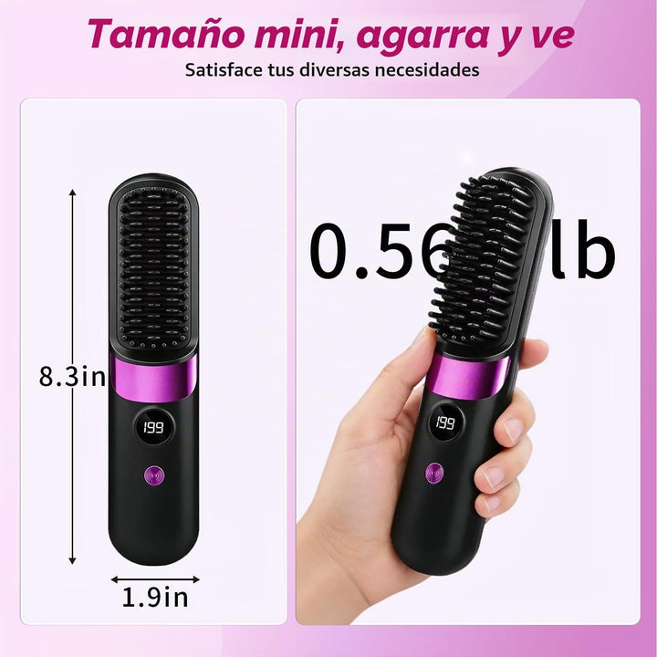 Go Brush Pro - Cepillo alisador de pelo inalámbrico, 3 en 1, cepill...