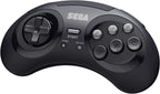 Control inalámbrico Retro-Bit SEGA Genesis de 8 botones 2,4 GHz, Negro