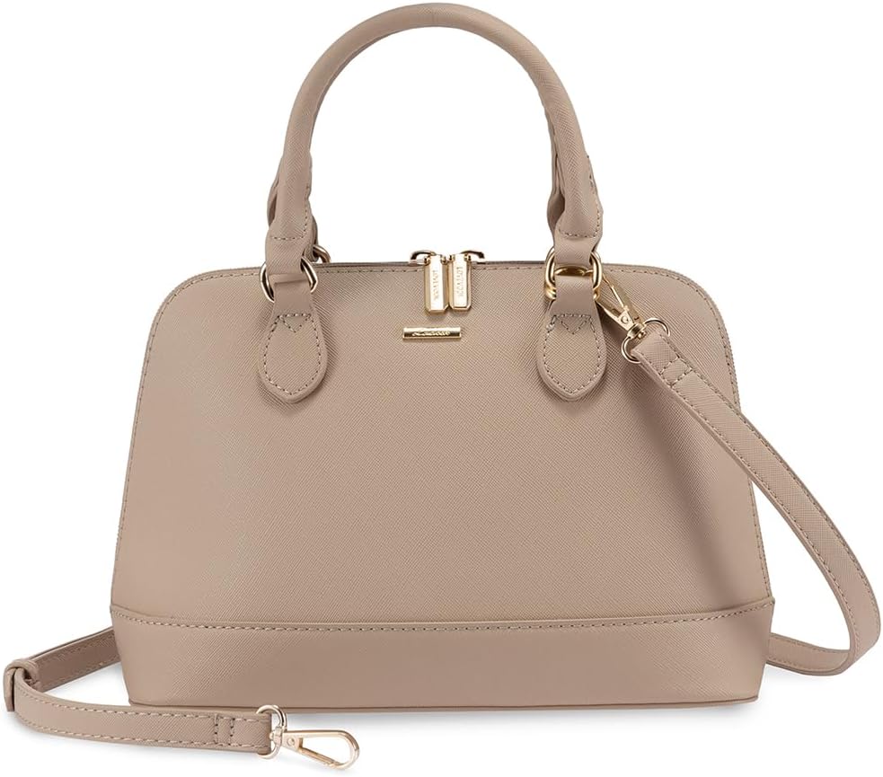 LOVEVOOK Bolso para Mujer Pequeño Bolsos Cruzados Clásico Doble Cremallera Asa Superior Bolso Satchel Tipo Cúpula
