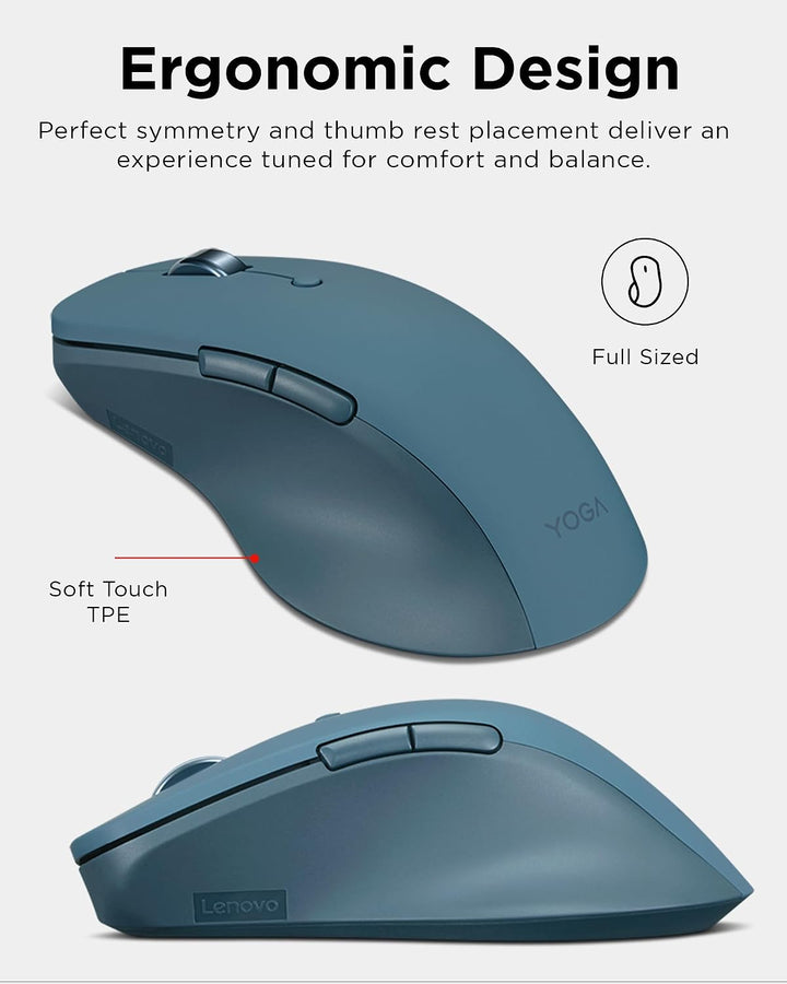 Lenovo Mouse Yoga Pro, Bluetooth, recargable USB-C, Bluetooth de mo...