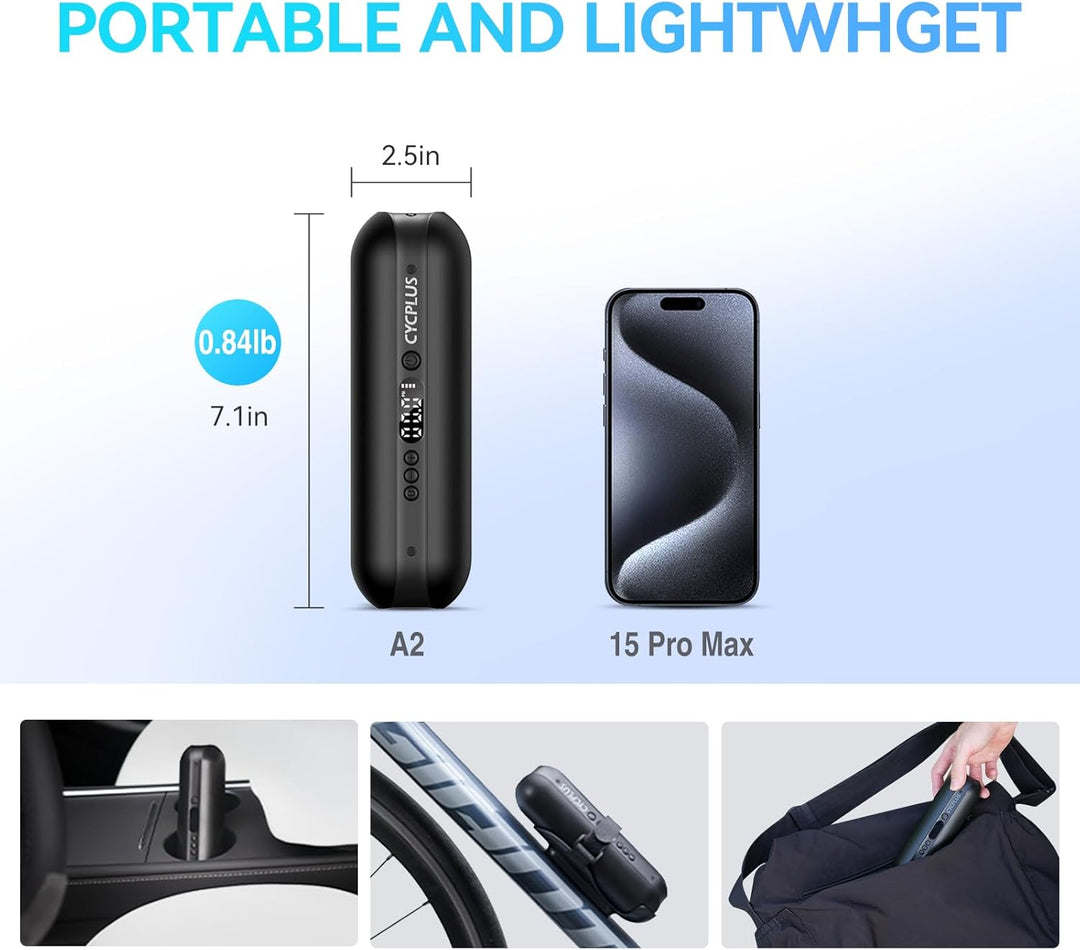 CYCPLUS Electric Air Compressor Portable Bicycle Pump Car Tire Infl...