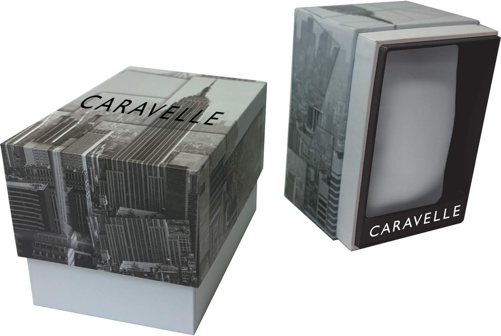 Reloj de vestir Caravelle by Bulova para hombre, de cuarzo, tono plateado, de acero inoxidable, esfera negra, Estilo: 43B158