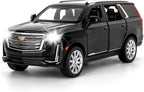 Modelo de automóvil a escala 1/32 compatible con Escalade SUV, vehículo de juguete fundido a presión, aleación de zinc con sonido y luz para adultos, niños y niñas, 3, 4, 5, 6, 7, 8, negro
