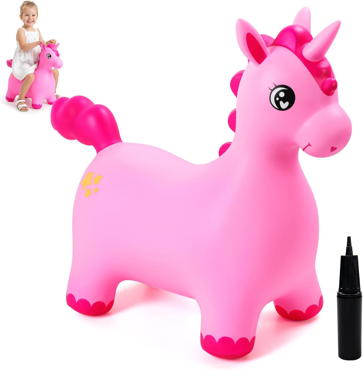 Unicorn Bouncy Animal Hopper | Bounce Ride-en Horse para Toddler 18M+