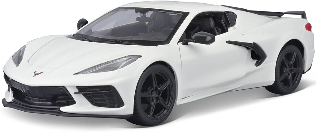 Maisto Línea de montaje a escala 1:24 Chevrolet Corvette Stingray Coupe 2020, color blanco