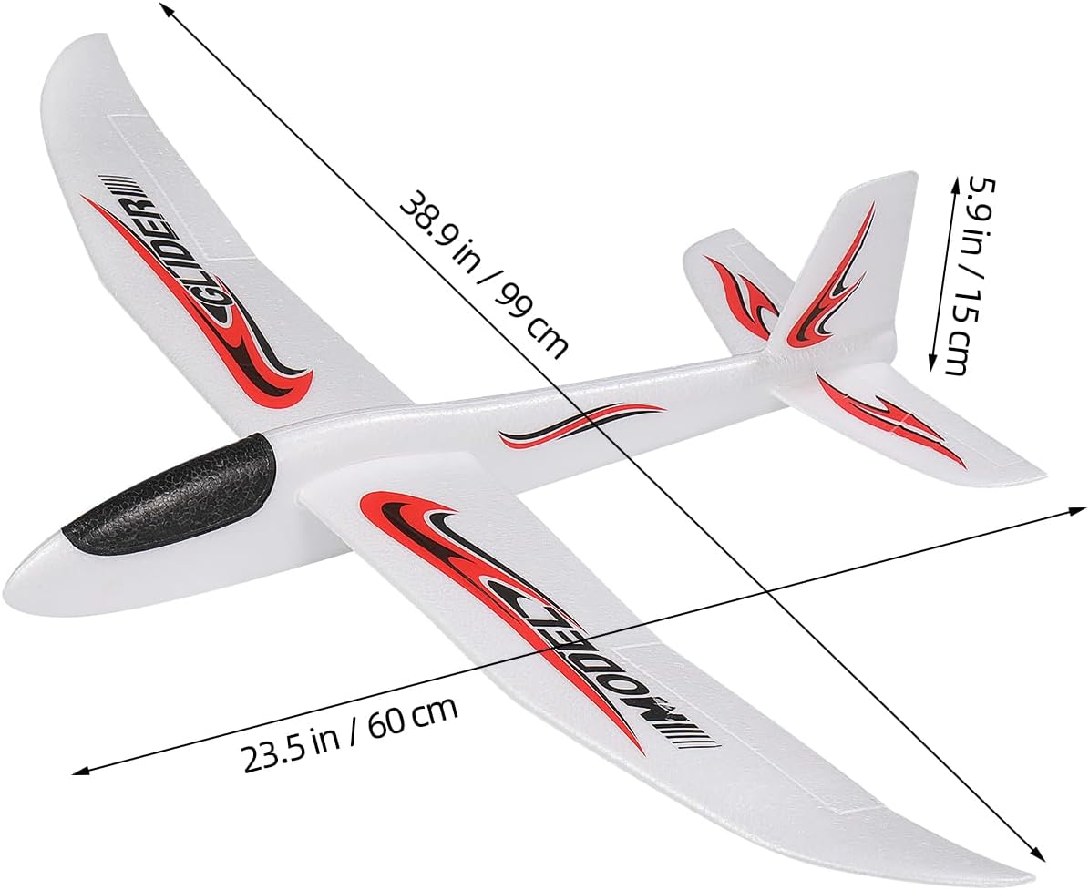 Aviones Planeadores de Espuma TOYANDONA, Avión Grande de 39 Pulgadas para Lanzamiento a Mano, Aviones Voladores de 2 Modos de Vuelo Juguete de Espuma de Poliestireno para Niños, Favoritos de Fiesta de Cumpleaños, Juegos al Aire Libre y en el Jardín