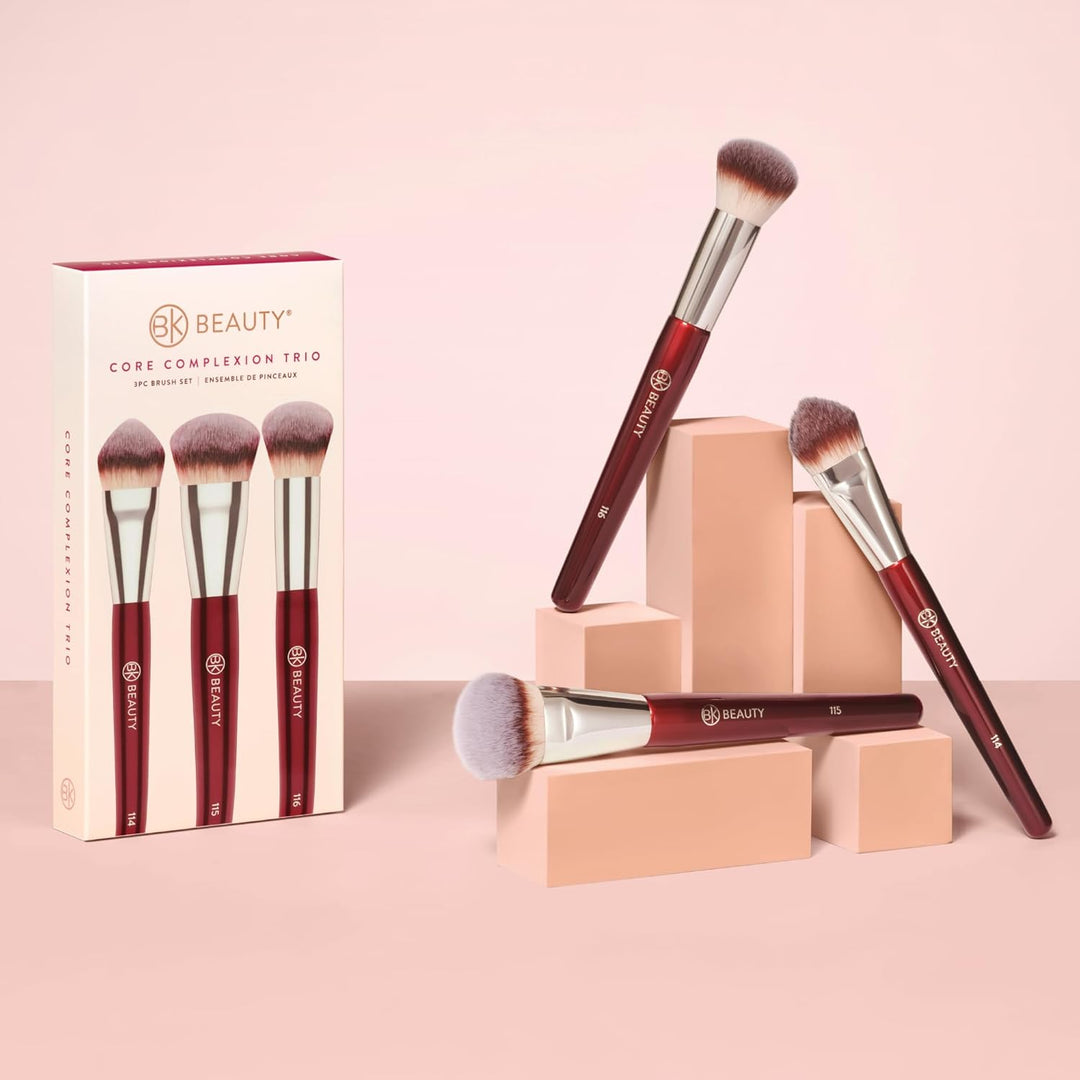 BK Beauty Core Complexion Trio Juego de brochas de maquillaje (3 pi...