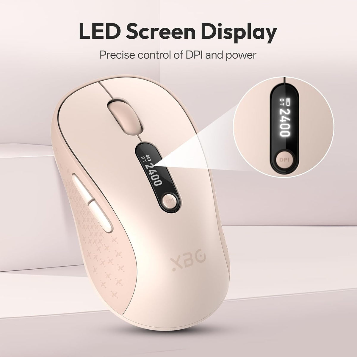 XBG Ratón Bluetooth inalámbrico B15pro, Bluetooth 5.0\/4.0 y 2.4G T...