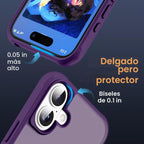 SKYLMW - Funda compatible con iPhone 16 con soporte magnético invisible tipo anillo, funda de grado militar para iPhone 16 de 6.1 pulgadas, compatible con MagSafe, gran sensación de agarre, morado