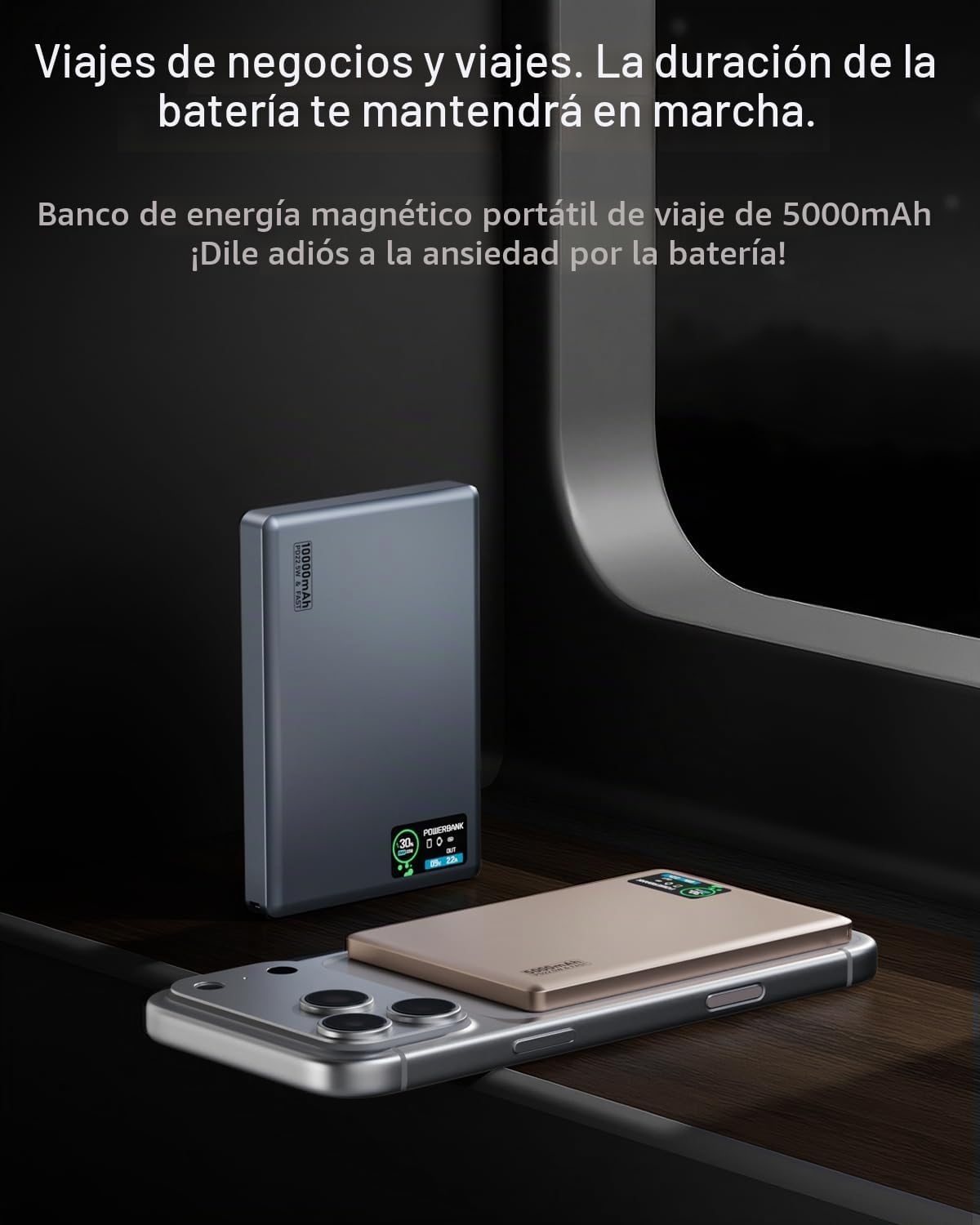 [Paquete de 2] Cargador portátil magnético para iPhone, 0.3 pulgada...