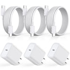 Cargador rápido para iPhone 18 17 16 15, paquete de 3 unidades USB C iPad carga PD bloque de carga rápida 6 pies de largo USBC a tipo C i cable de carga de teléfono para iPhone Duo/18 Pro/17 Air/Pro