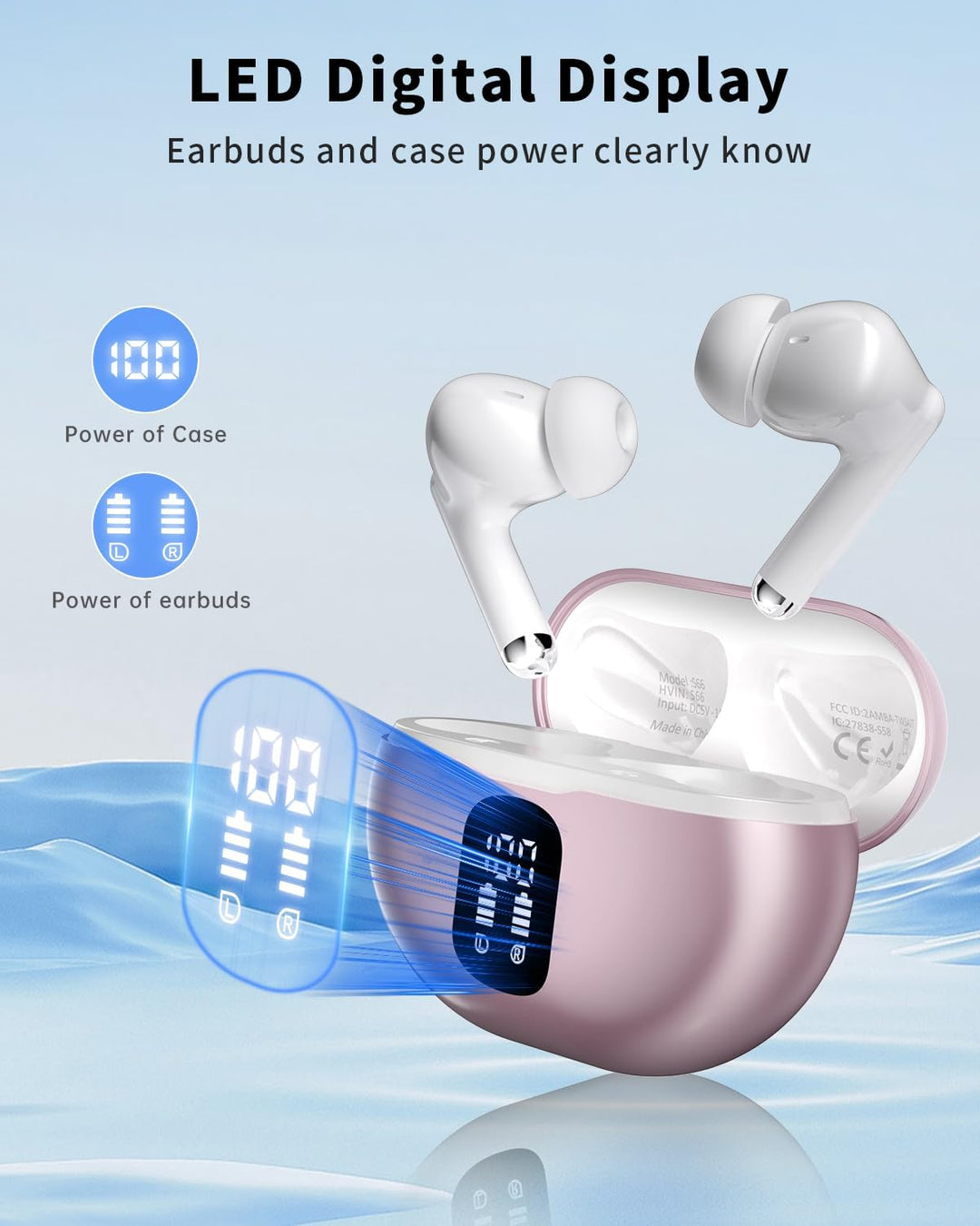 Auriculares inalámbricos, auriculares Bluetooth 5.4 con reproducció...