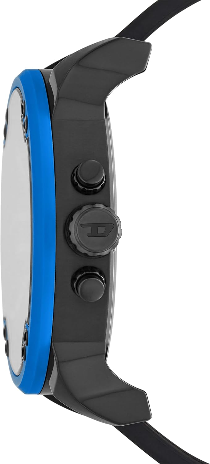 Diesel Mr. Daddy 2.0 - Reloj de hombre con cronógrafo de tamaño extra grande y correa de acero inoxidable, silicona o cuero