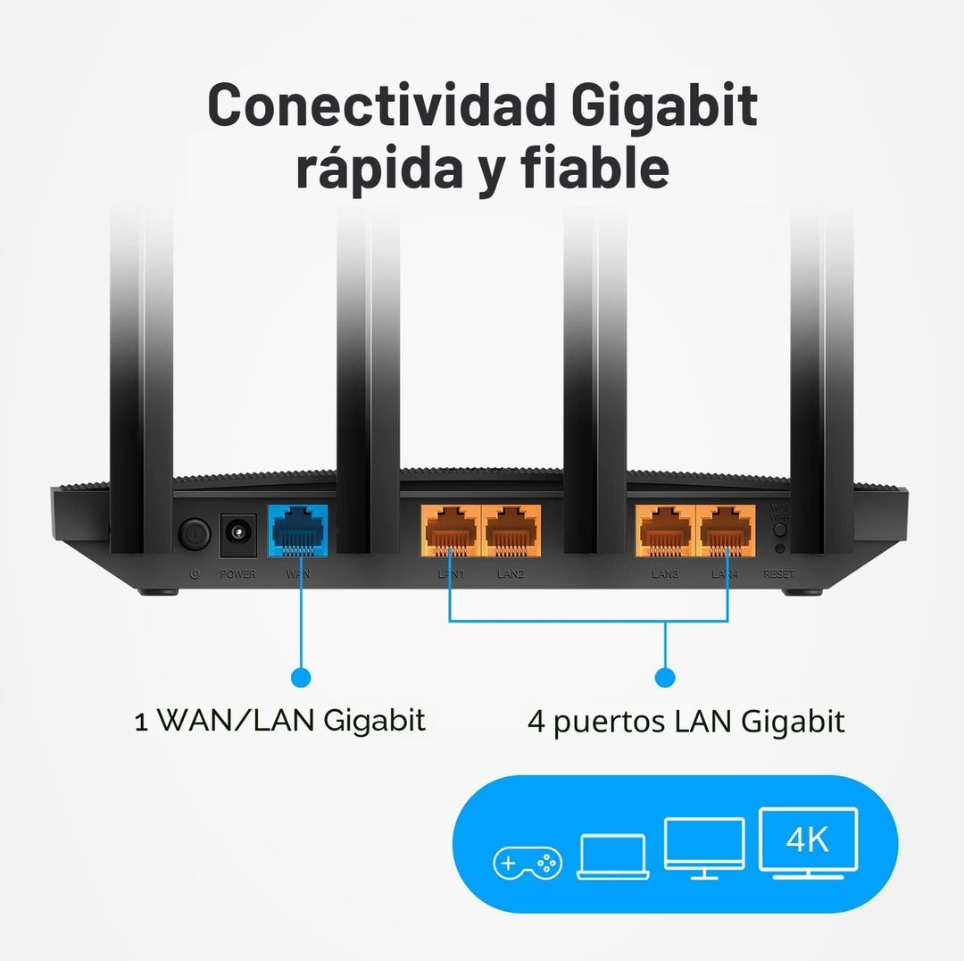 TP-Link Router WiFi Gigabit AC1200 (Archer A6) - Router inalámbrico...