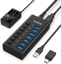 AGEEN, hub USB 3.2 de 7 puertos, alimentado, adaptador 12V/2A
