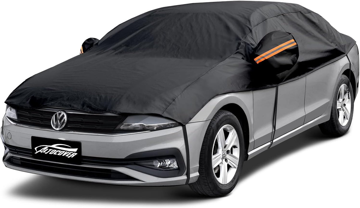 Cubierta de medio coche superior, cubierta protectora contra granizo con forro de algodón, cubierta para techo solar y parabrisas para hielo y nieve, cubierta para todo clima para el cuerpo del