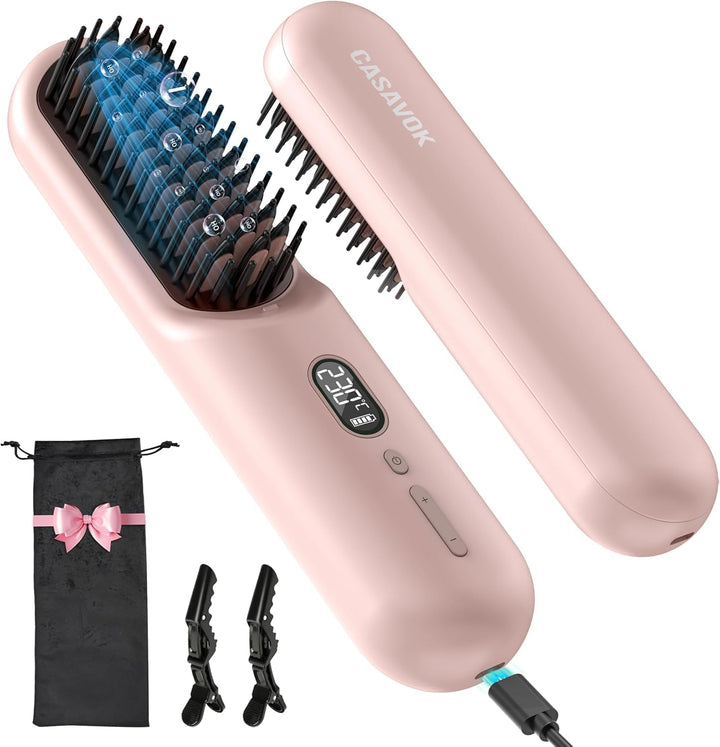Cepillo alisador de pelo inalámbrico Go Brush Pro para cabello cort...