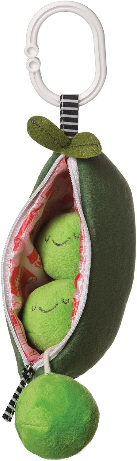 Manhattan Toy, Sonajero de guisantes del mercado de agricultores, con silbato y juguete de viaje para bebé