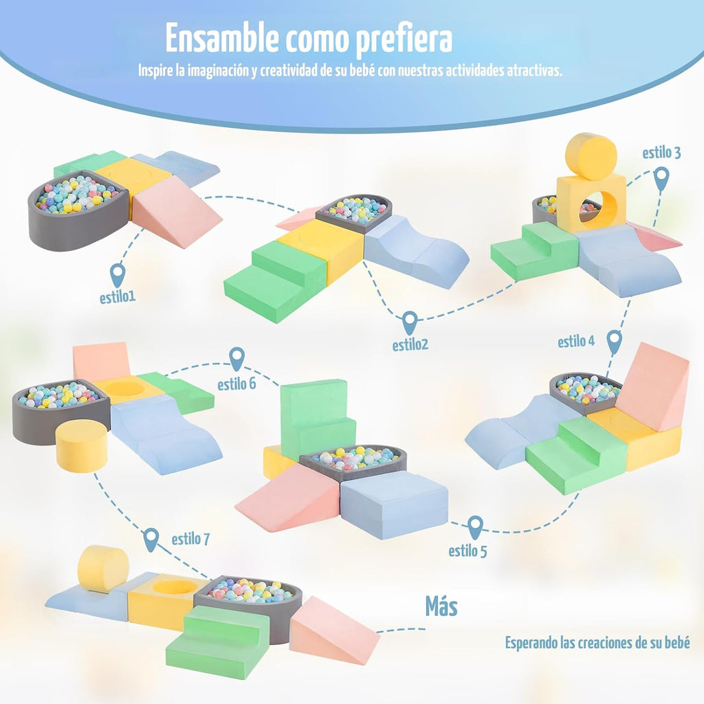 6-Piece Foam Climbing Blocks, Climbing toys para 1 Year Old, Soft Play Set