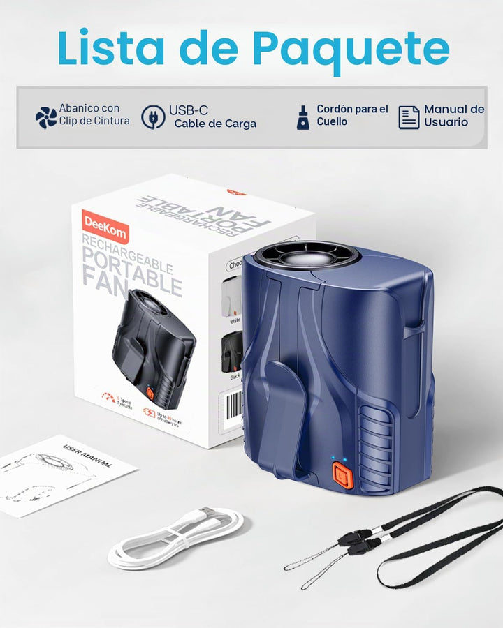 DeeKom Ventilador de cintura personal portátil y ventilador de cuel...