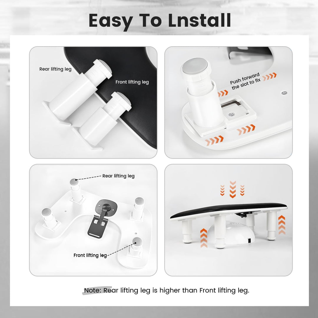 JODSONE Reposabrazos en forma de U negro para técnicos de uñas con...