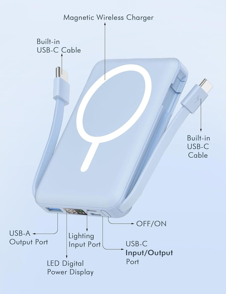 podoru Paquete de batería Magsafe, banco de energía magnético de 10...
