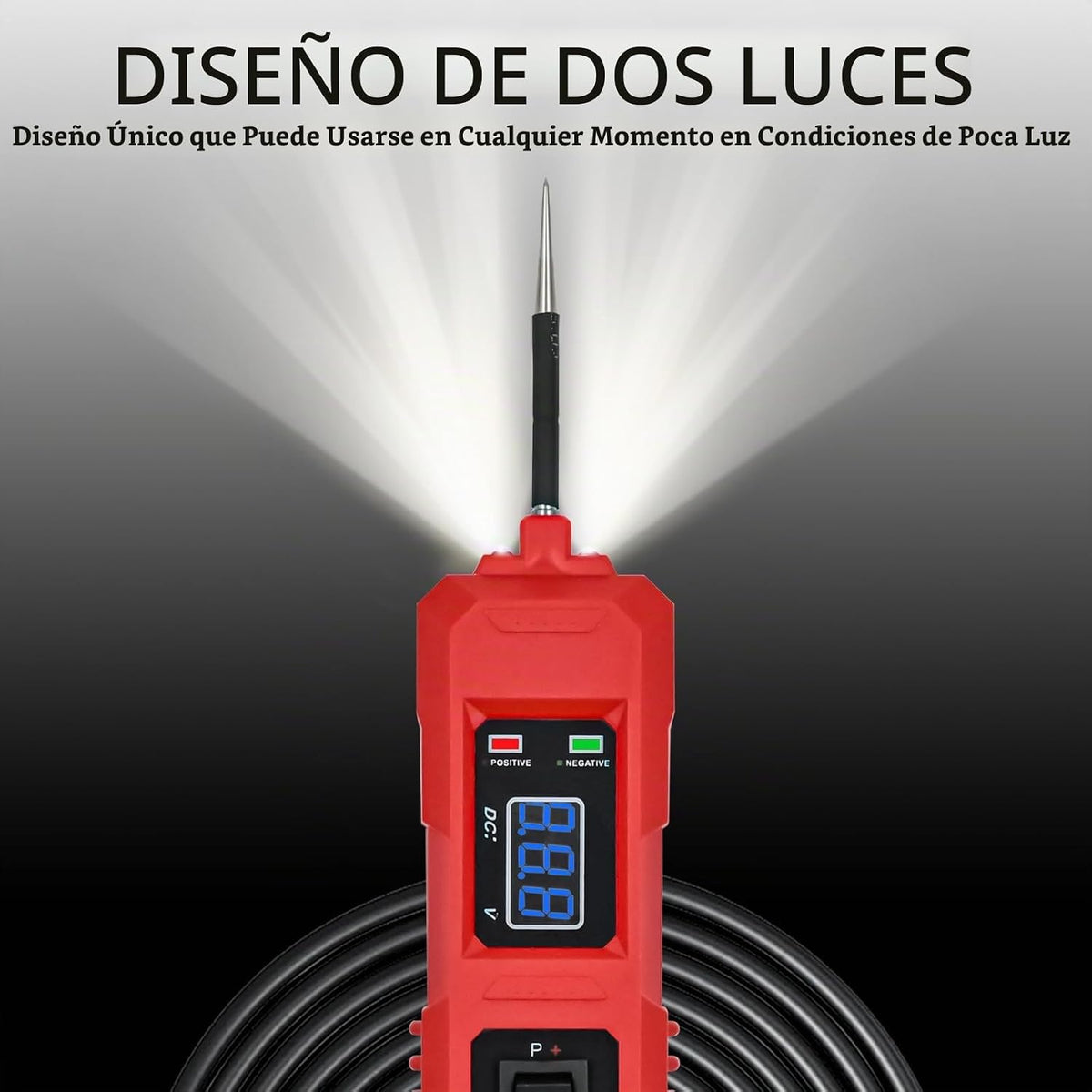 Probador de sonda de circuito de alimentación del coche de 6V-48V DC con