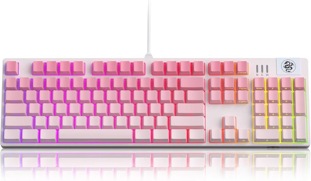 MageGee MK-Storm - Teclado mecánico para juegos, 104 teclas con cab...