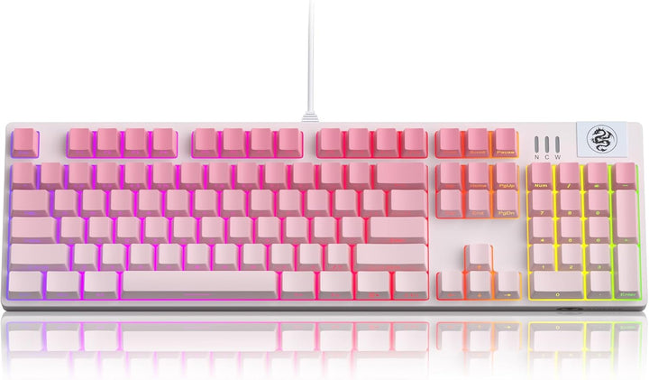MageGee MK-Storm - Teclado mecánico para juegos, 104 teclas con cab...
