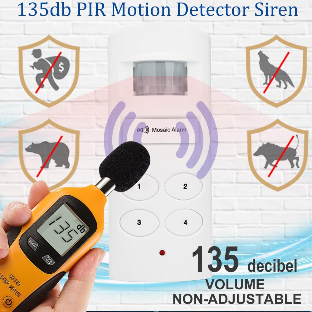 Sirena de alarma de sensor de movimiento con teclado de