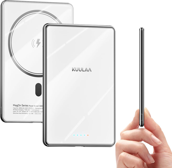 Kuulaa Banco de Energía Ultra Delgado, 0.28 pulgadas MagSafe PowerB...