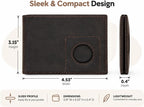 Cartera Bifold de Cuero para Hombres, Bloqueo RFID, Ranura para Tracker (Café Vintage)