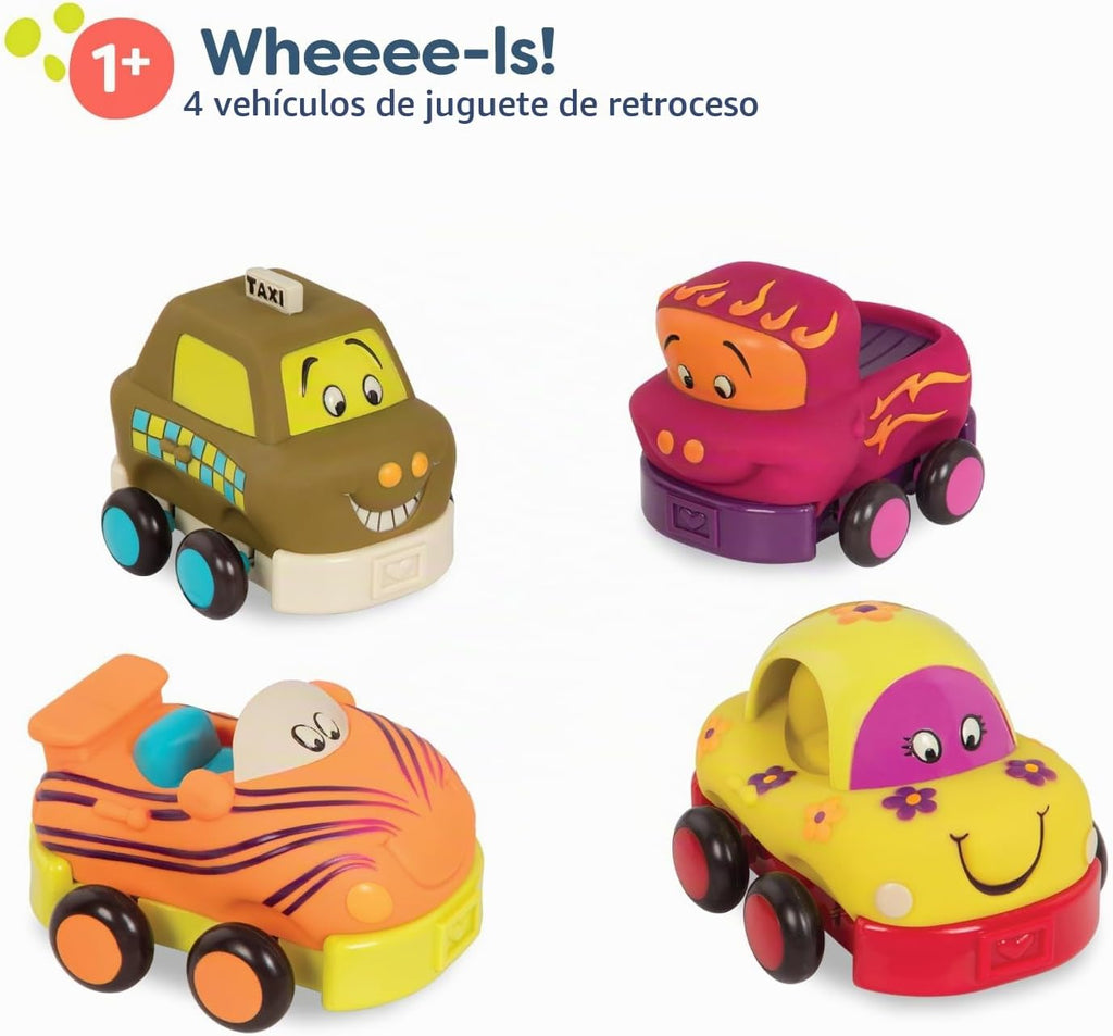 B. toys Wheeee-Ls! - Coches de tracción con 4 sonidos, interactivos