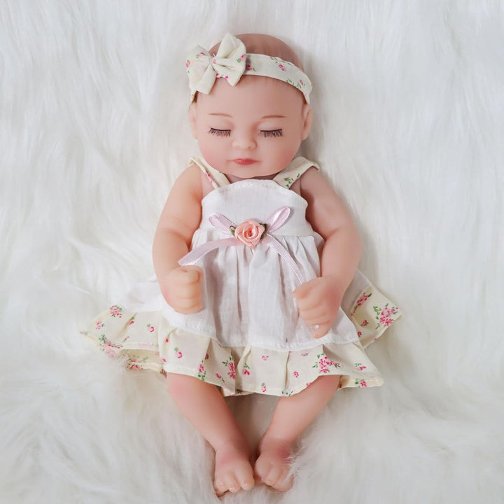 JRLCGYP Muñeca Reborn de bebé niña, de 25 cm, muñeca recién nacida...