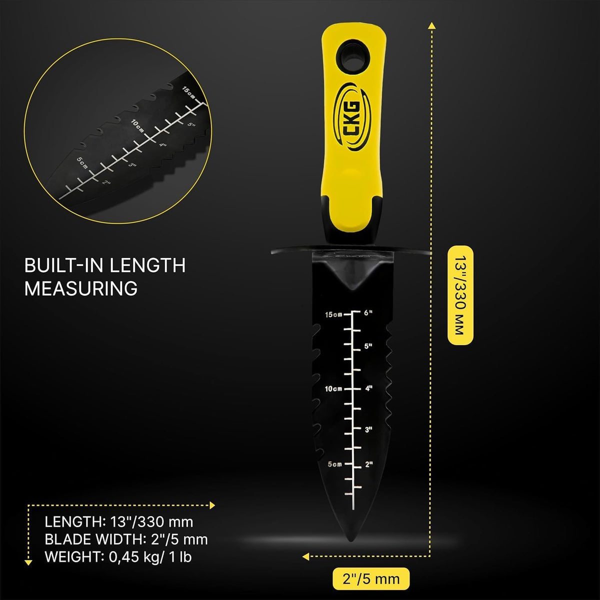Pala detector de metales, herramienta de excavación de doble borde dentado resistente, con cuchillo para jardinería, caza, campamento, deshierbe, plantación y búsqueda de tesoros, color negro