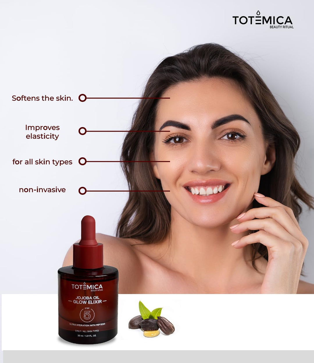 TOTEMICA Aceite de jojoba orgánico Glow Elixir \u2013 Aceite facial...