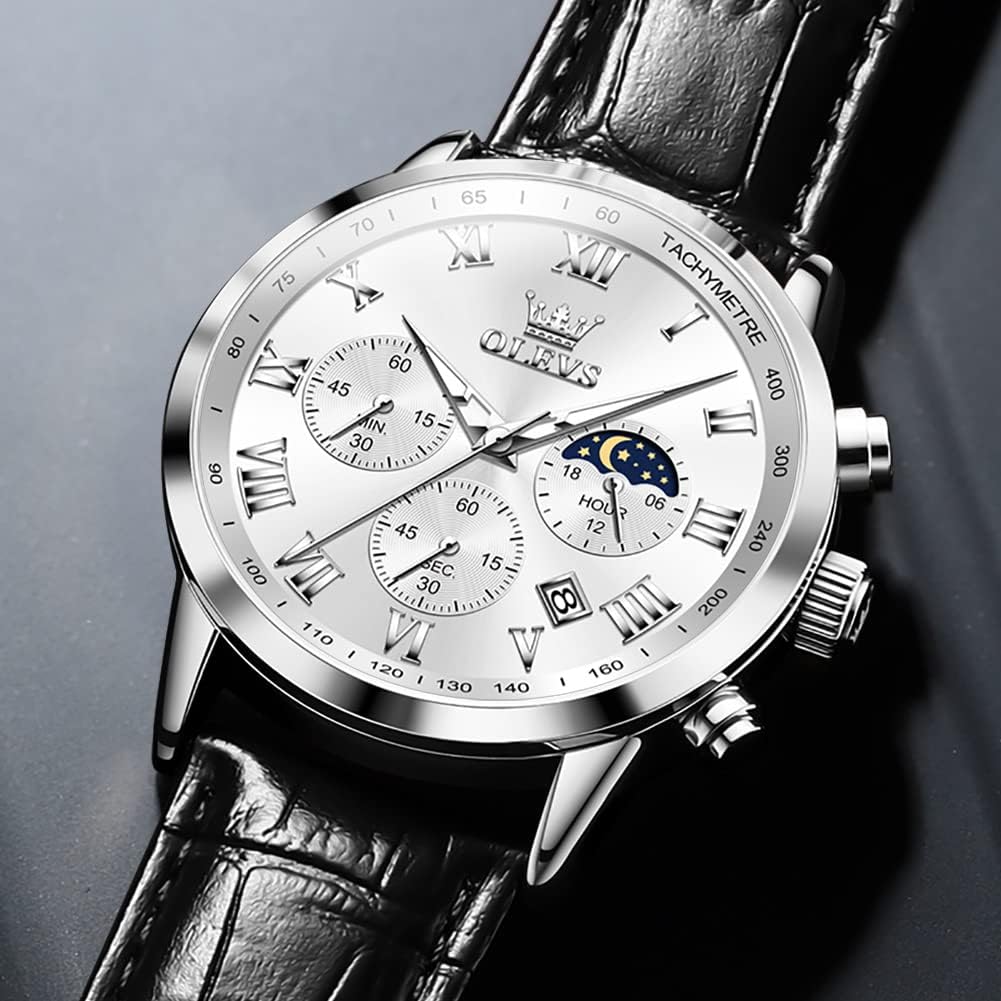 OLEVS Relojes para Hombres Lujo Cara Grande Relojes Resistente al Agua