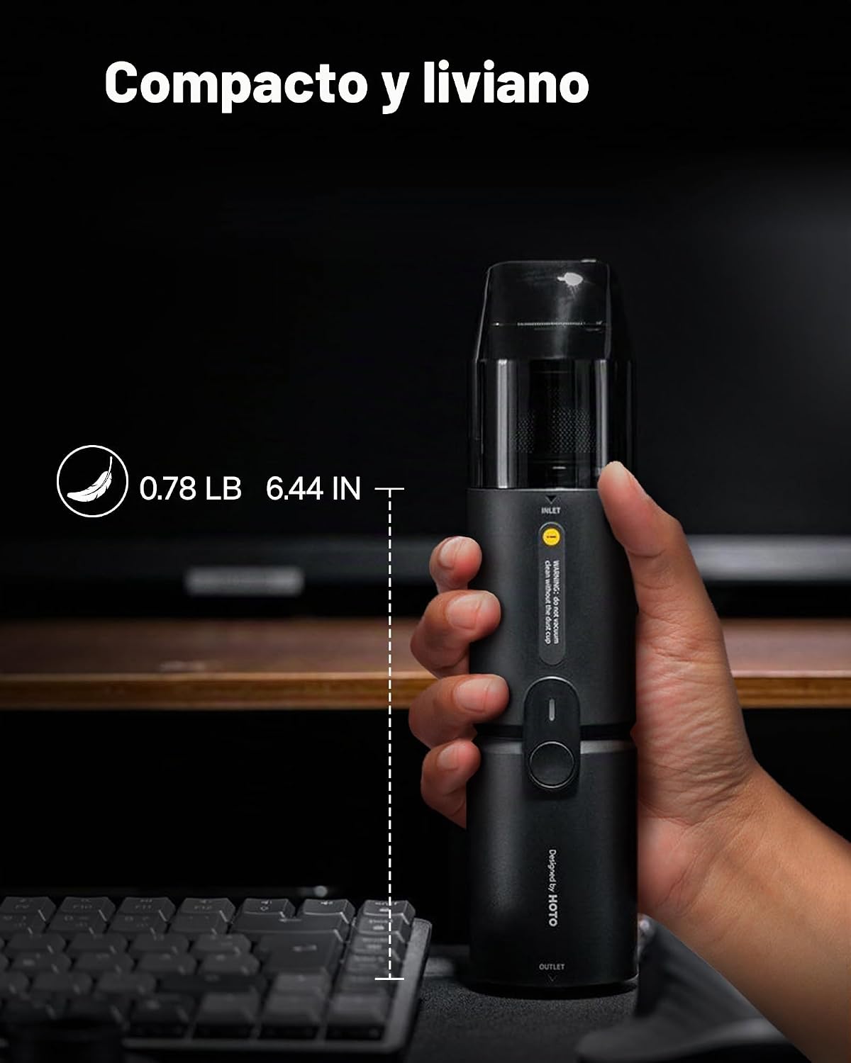 HOTO Handheld Desk Vacuum Cordless, Small Vacuum Cleaner, 15000Pa
