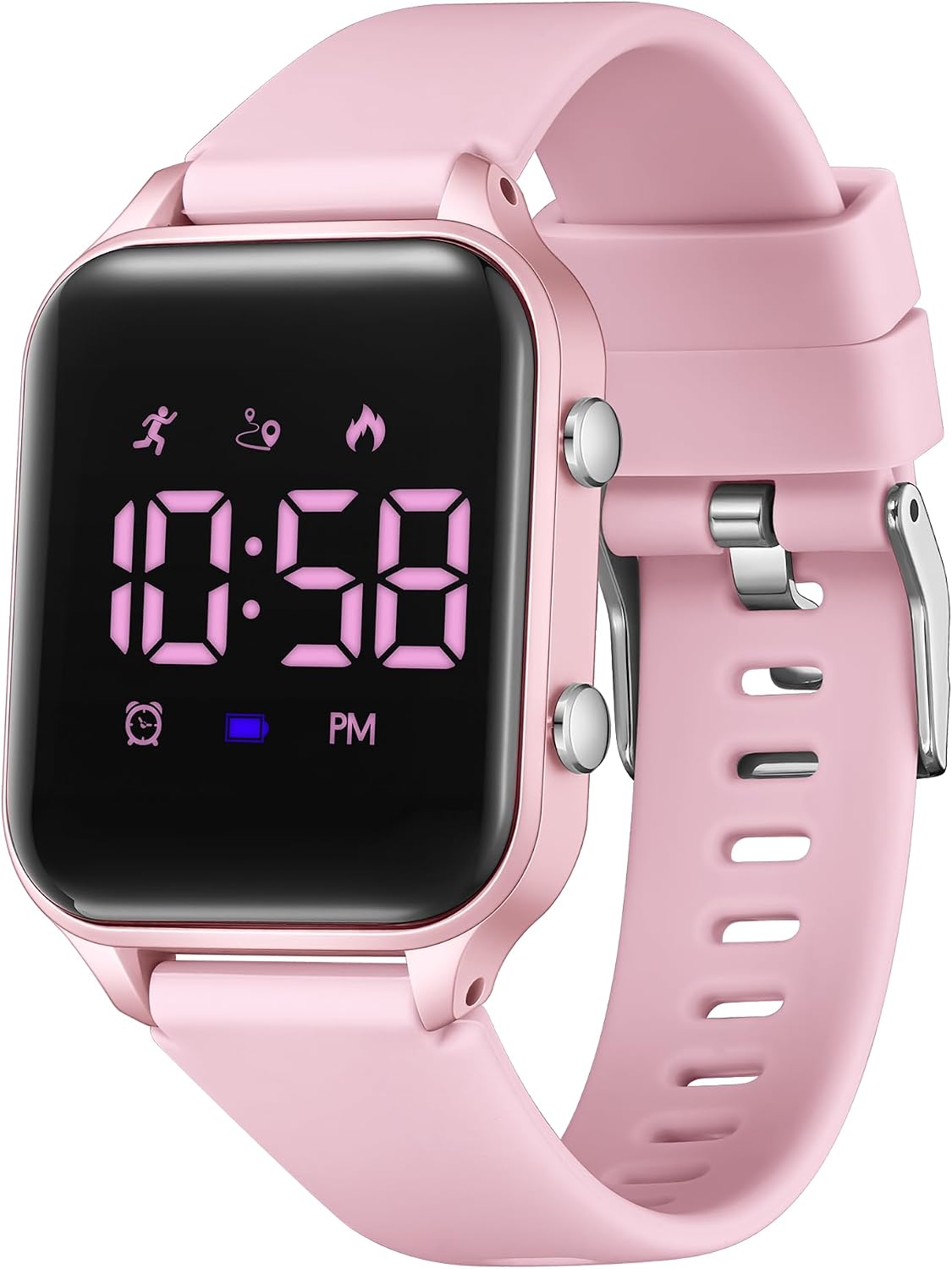Relojes digitales para niños y niñas, reloj deportivo con rastreador de fitness, podómetro, alarmas, cronómetro, no necesita aplicación, reloj impermeable para niños, regalo para adolescentes