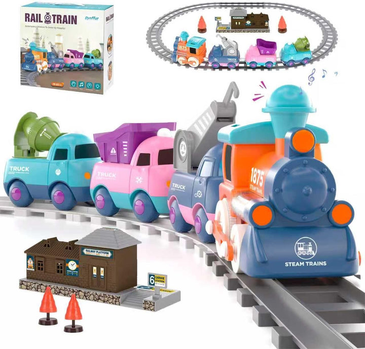 Juego de tren para niños pequeños, juguete de tren eléctrico para n...