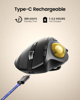 ProtoArc EM01 NL - Ratón de Trackball inalámbrico, ergonómico Bluet...