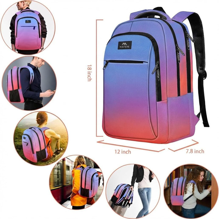 MATEIN Mochila de moda para laptop de 15.6 pulgadas, mochila de via...
