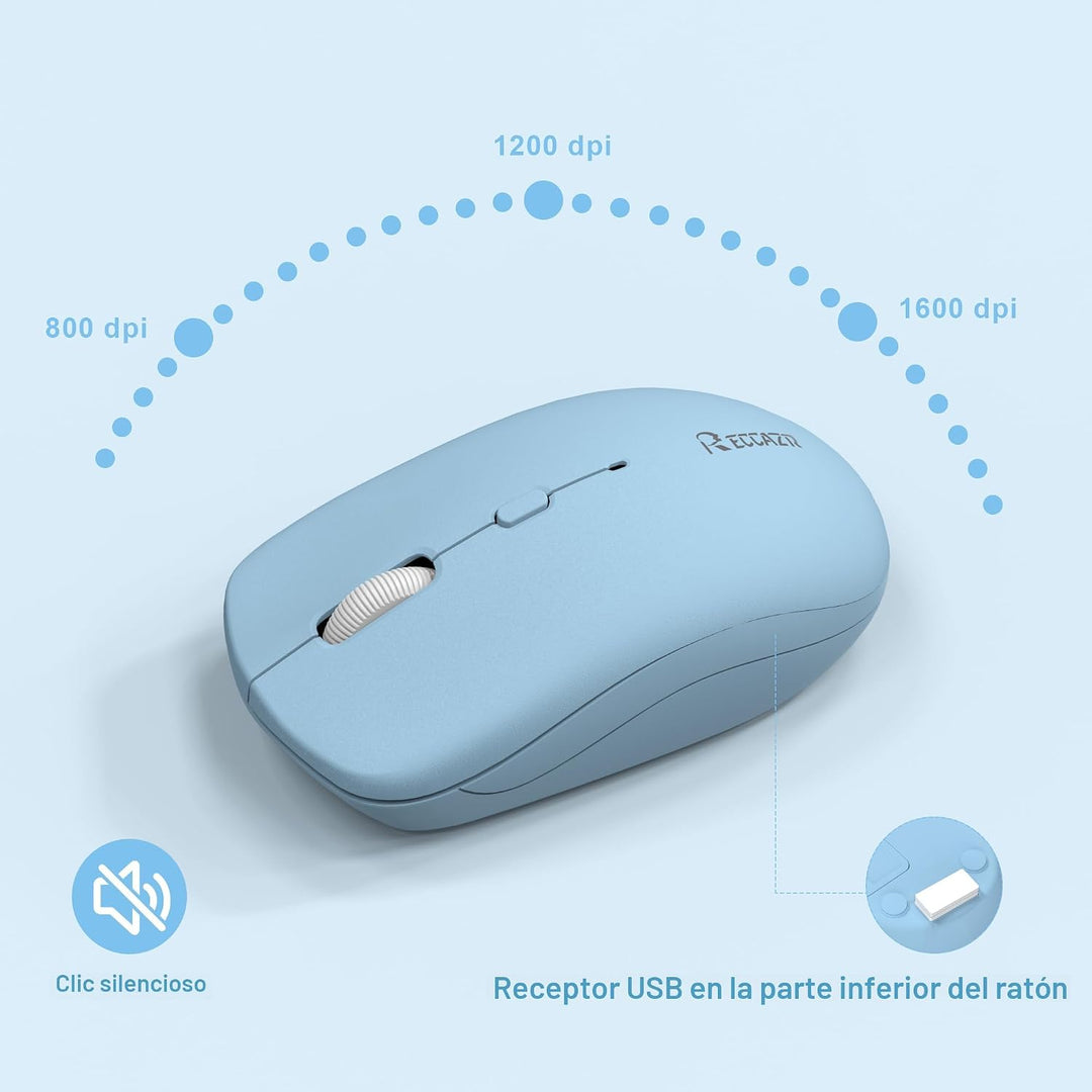 Combo de teclado y mouse inalámbricos, teclado inalámbrico de tamañ...