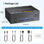 KVM Switch 3 Monitores MST 1 Laptop 1 Escritorio, Reyoten Triple Monitores