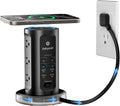 Estación de Carga USB de 115W, Torre de regleta con 9 tomas AC y 8 USB